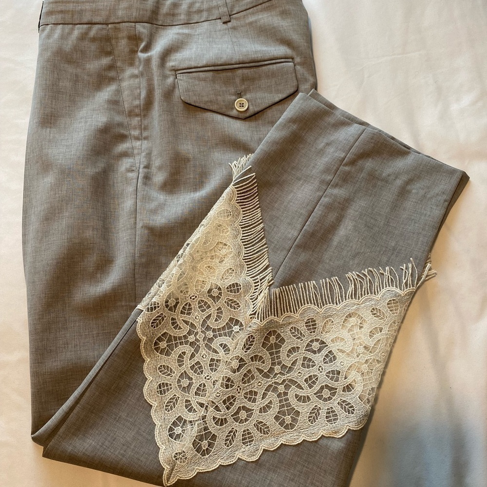 Golden Goose RARE Deluxe Brand Veneza capri grey pants trousers lace high rise